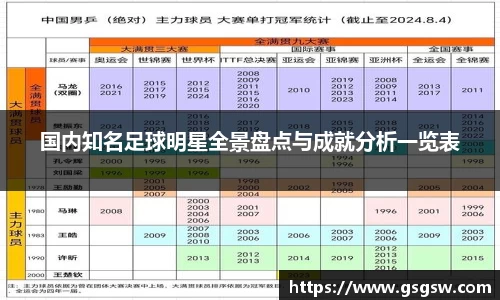 国内知名足球明星全景盘点与成就分析一览表